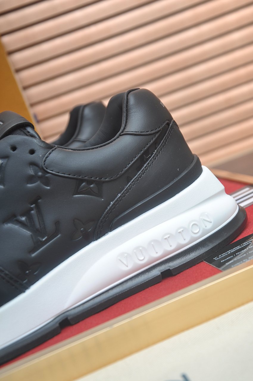 Louis Vuitton Black Embossed Low-Top Sneakers — detail