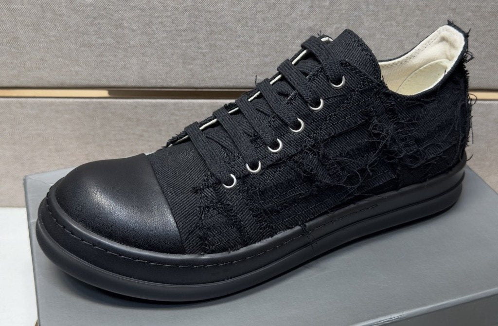Rick Owens Black Low-Top Sneakers — front