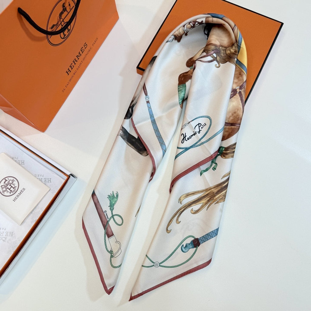 Hermès Equestrian Silk Scarf — detail
