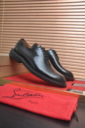 Christian Louboutin Black Lace-Up Dress Shoes — hero