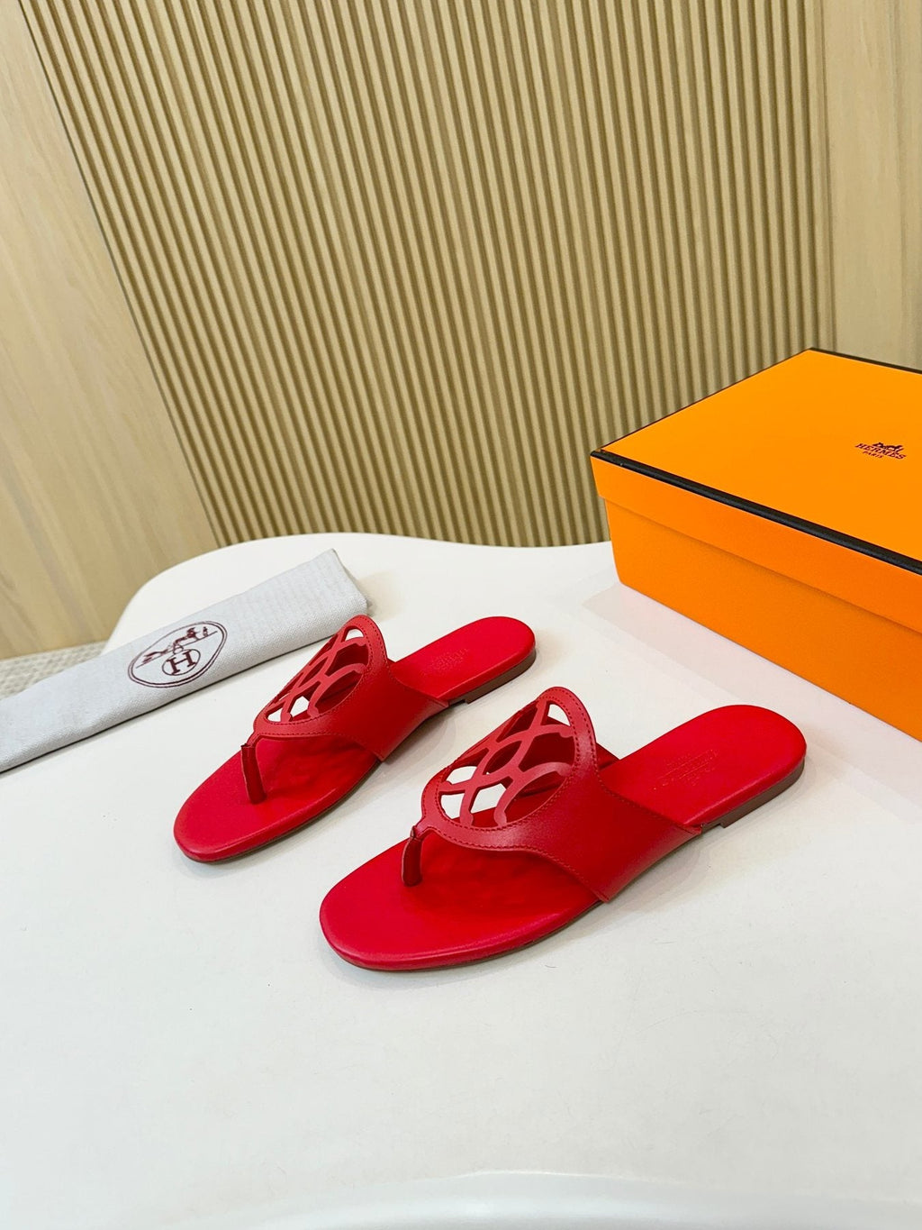 Hermès Cutout Strap Thong Sandals — side