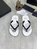 Prada Black Strap White Flip Flops — hero