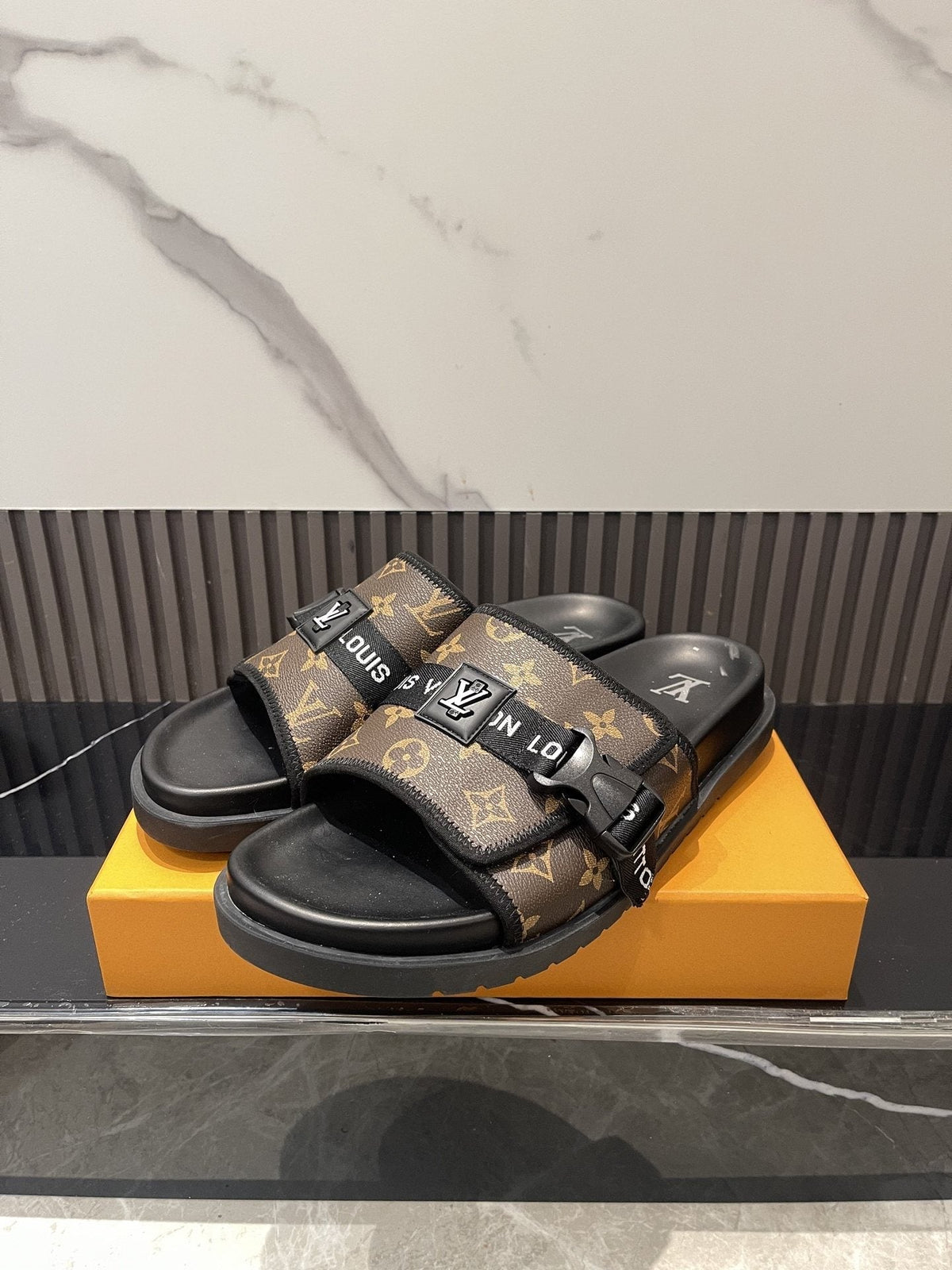 Louis Vuitton Monogram Double-Strap Slide Sandals — hero