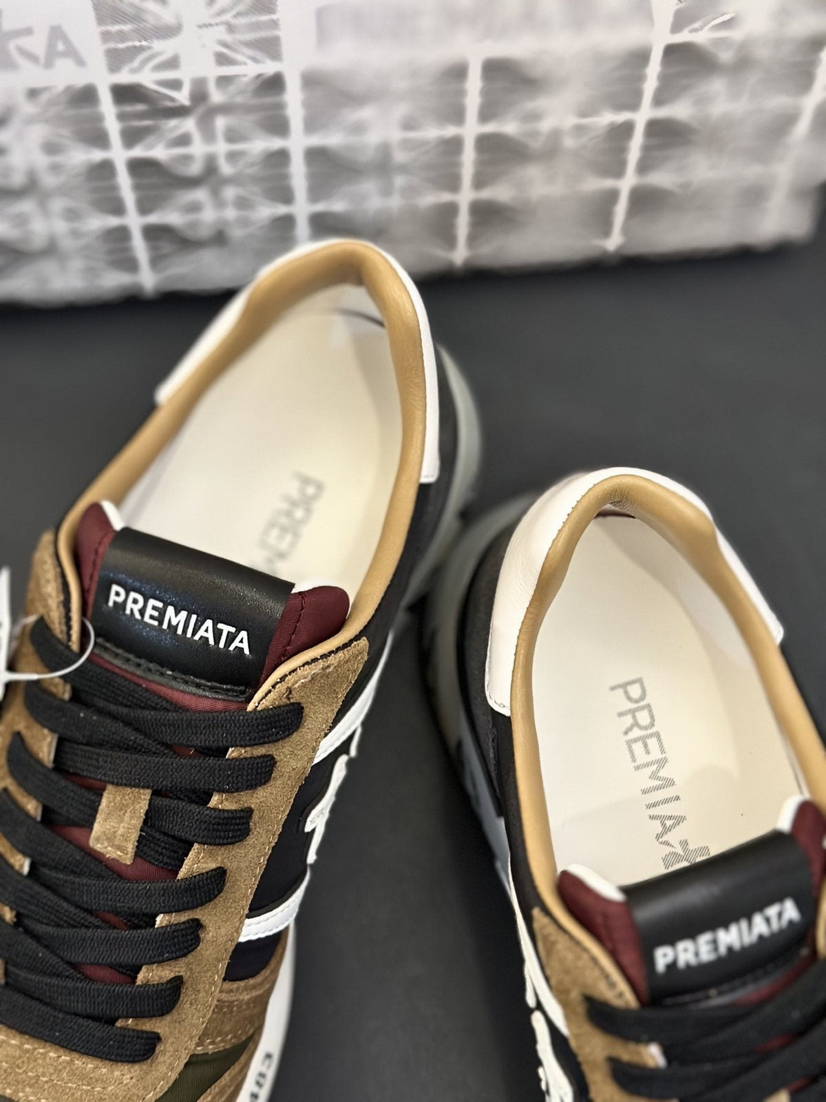 PREMIATA Panel-Detail Men's Sneakers — label